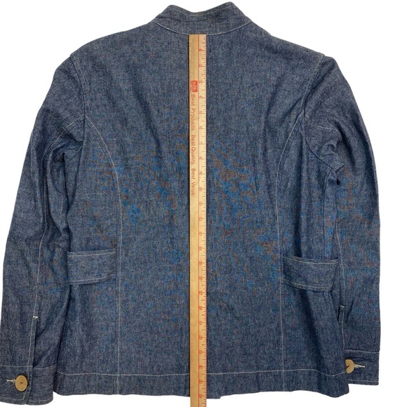 City Blues by Koret Jacket Small Denim Chambray Blue Large‎ Buttons Shacket - Picture 15 of 16